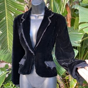 Barami velvet, and lace fitted jacket